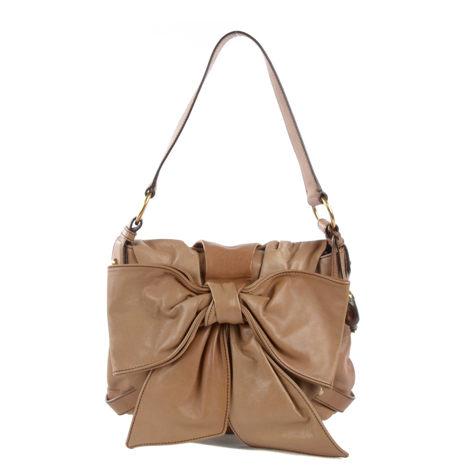 Saint Laurent Chèvre Bow Handbag Beige 1 of 8