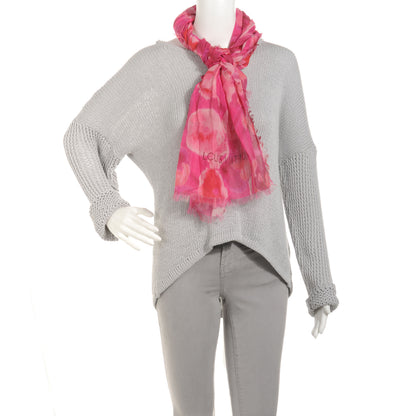 Louis Vuitton Cotton Silk Ikat Pareo Scarf Rose Indien 2 of 7