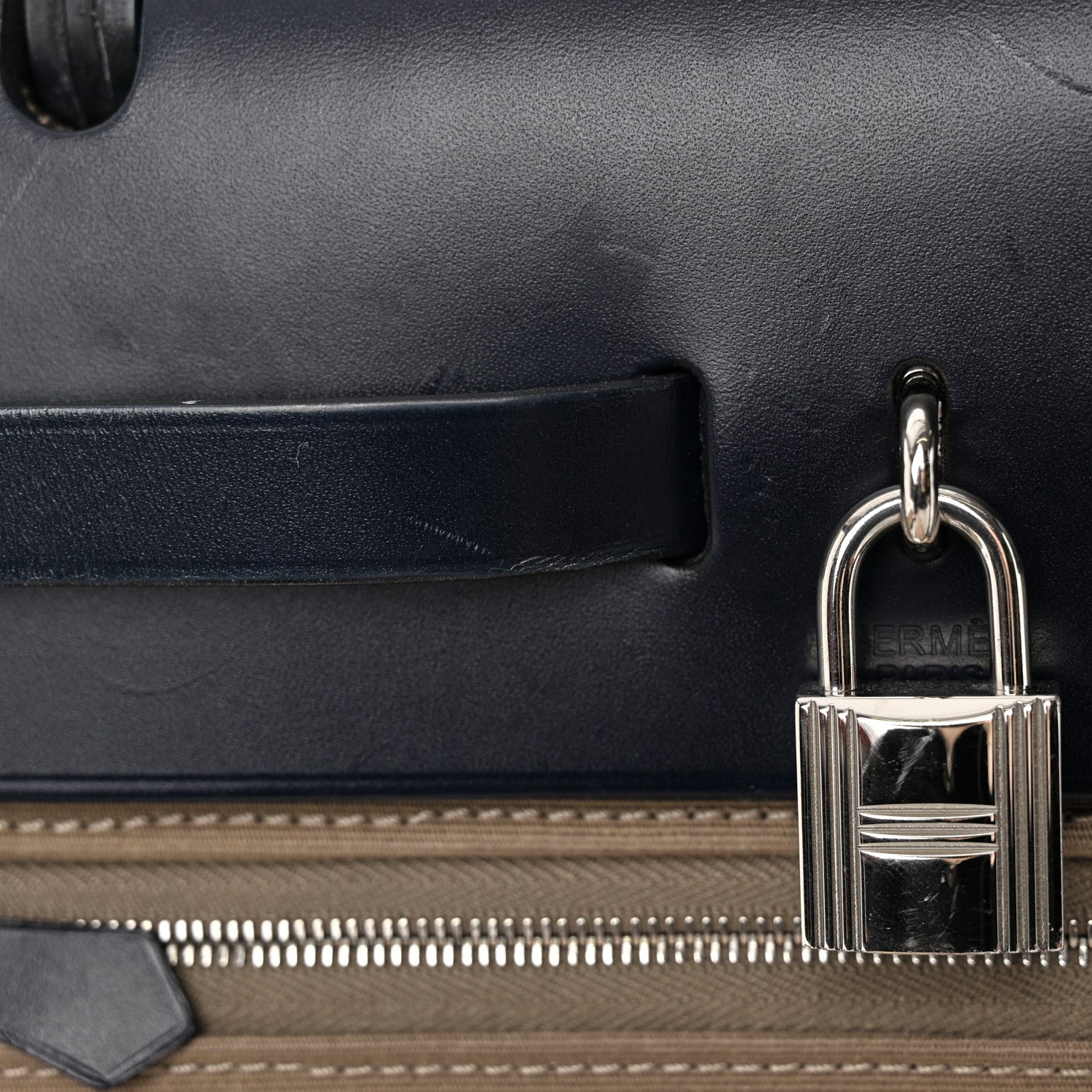 Hermes Toile Officier Vache Hunter Herbag Zip 31 PM Etoupe Bleu Indigo 12 of 19