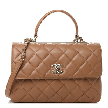 Chanel Lambskin Quilted Medium Trendy CC Flap Dual Handle Bag Light Brown 1 of 12