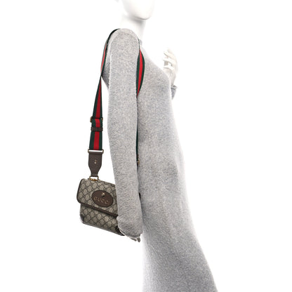 Gucci GG Supreme Monogram Web Small Neo Vintage Double Flap Messenger Bag Beige New Acero 2 of 11