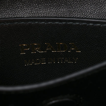 Prada Saffiano Cuir Mini Double Bag Slate Black 5 of 9