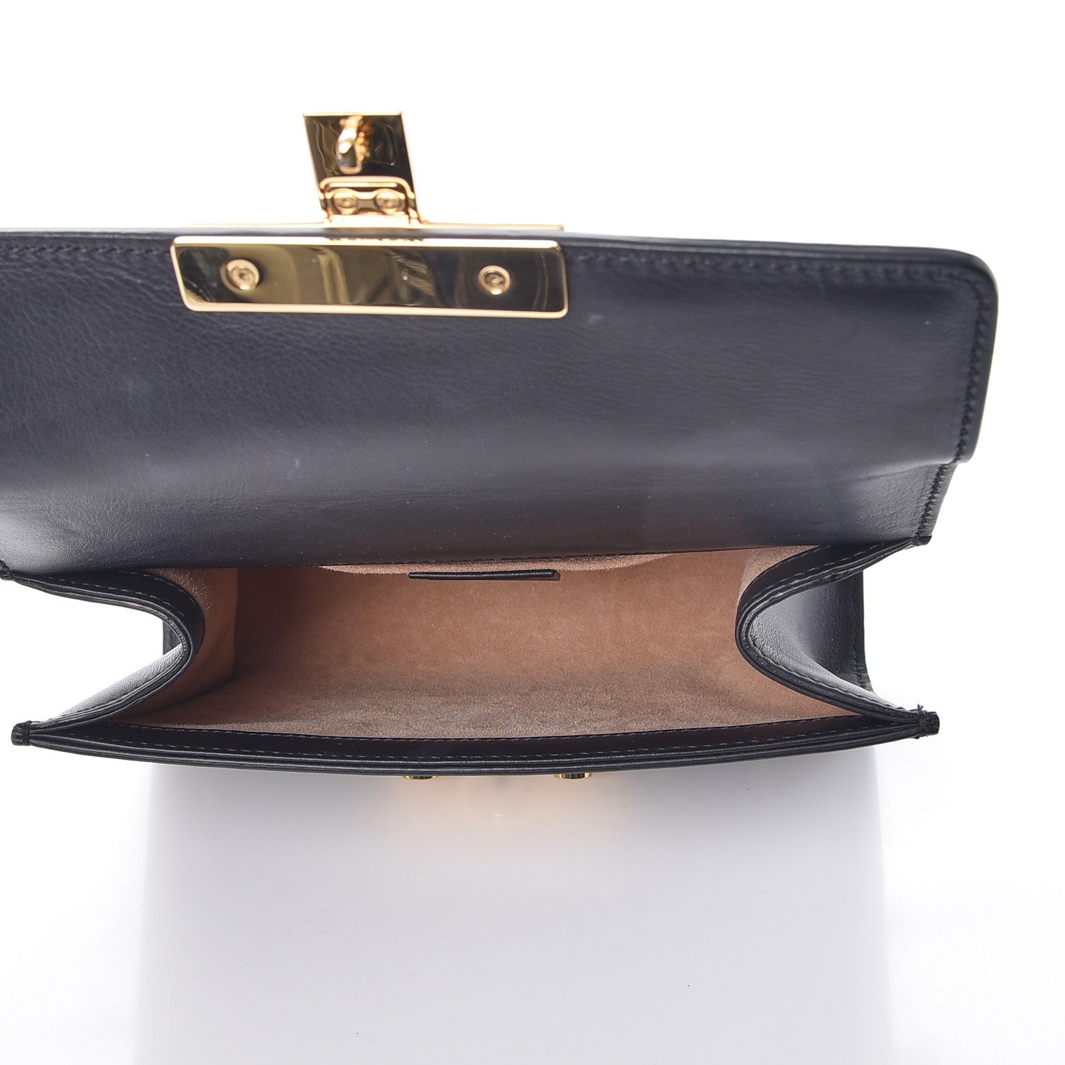Gucci Calfskin Studded Small Padlock Shoulder Bag Black 5 of 7