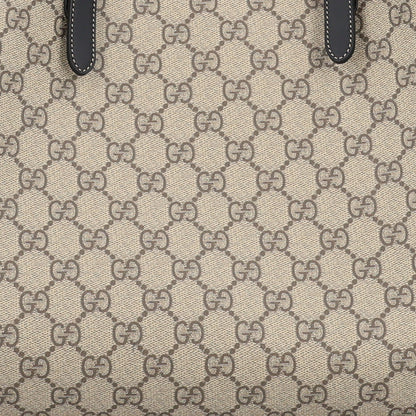 Gucci GG Supreme Monogram Emblem Large Tote Bag Beige Black 8 of 10