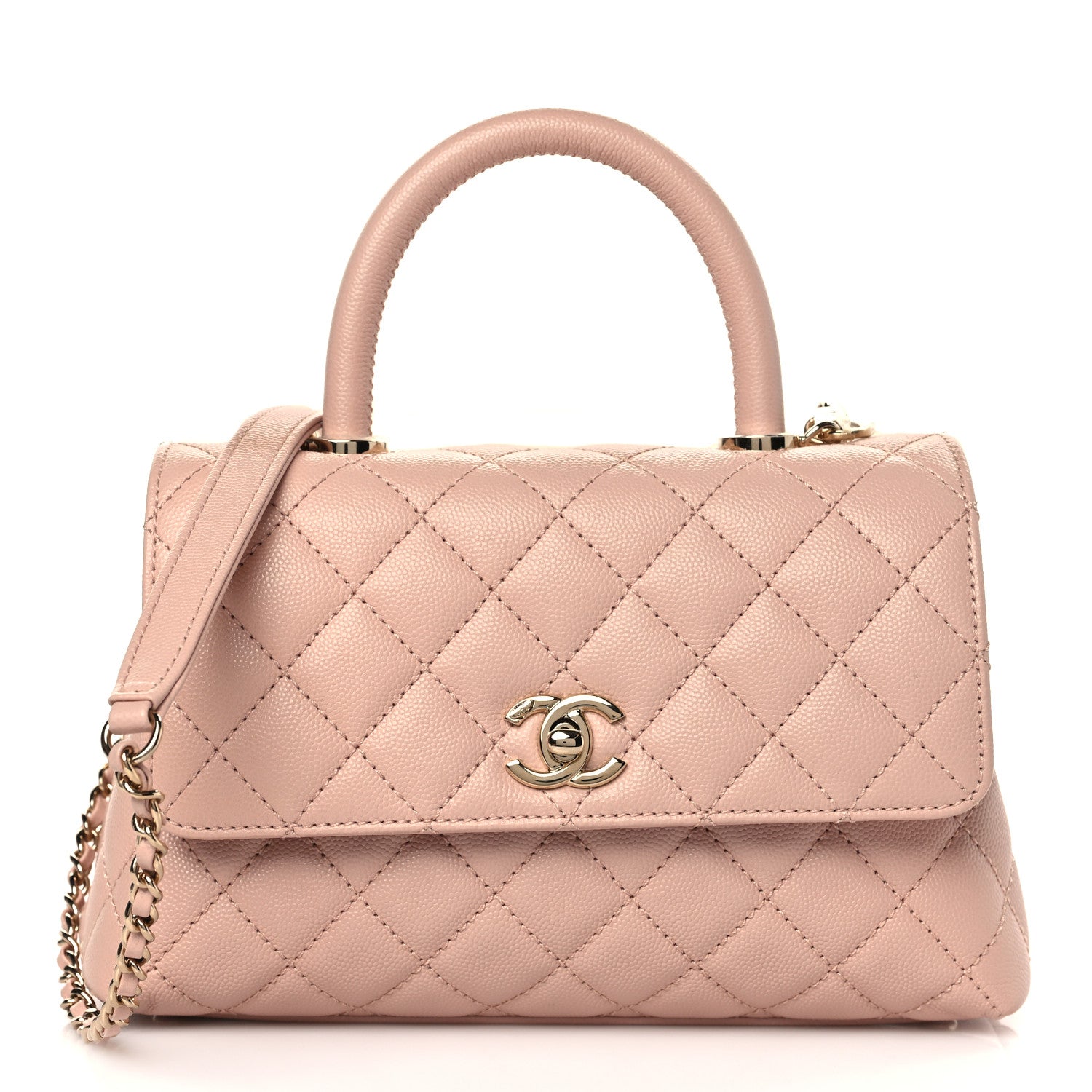 Chanel Caviar Quilted Mini Coco Handle Flap Rose Clair 1 of 9