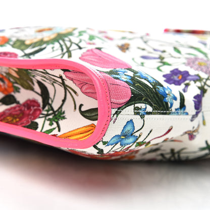 Gucci Canvas Flora Maxi Rajah Chain Tote Fluorescent Fuchsia 9 of 11