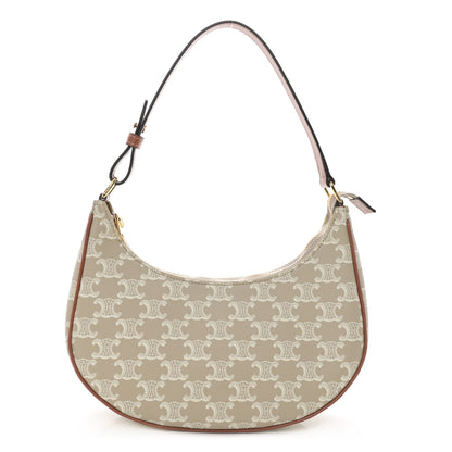 Celine Canvas Calfskin Ava Triomphe Shoulder Bag Grege 1 of 12