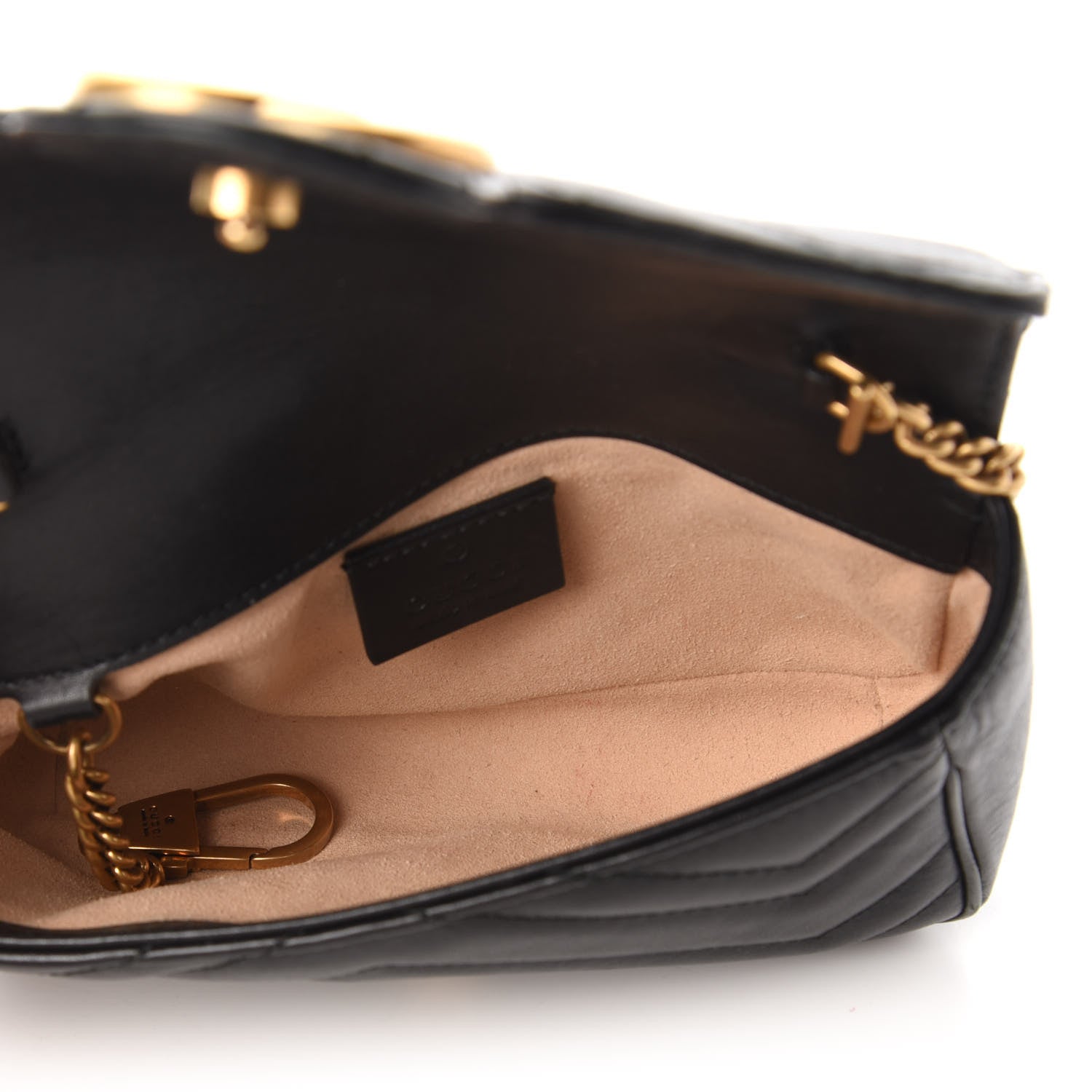 Gucci Calfskin Matelasse Super Mini GG Marmont Shoulder Bag Black 5 of 11