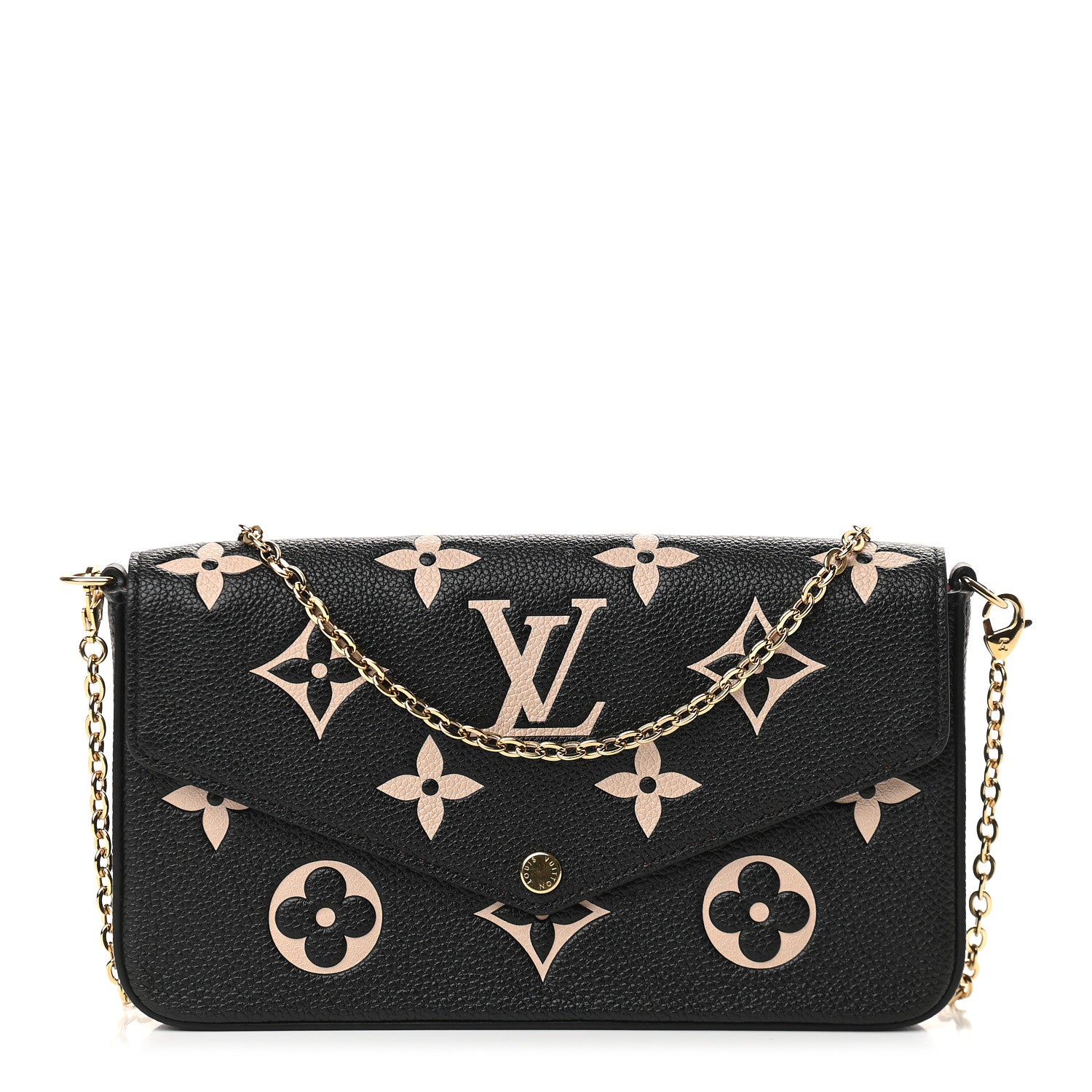 Louis Vuitton Empreinte Monogram Giant Felicie Pochette Black Beige 1 of 9