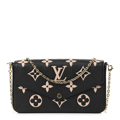 Louis Vuitton Empreinte Monogram Giant Felicie Pochette Black Beige 1 of 9