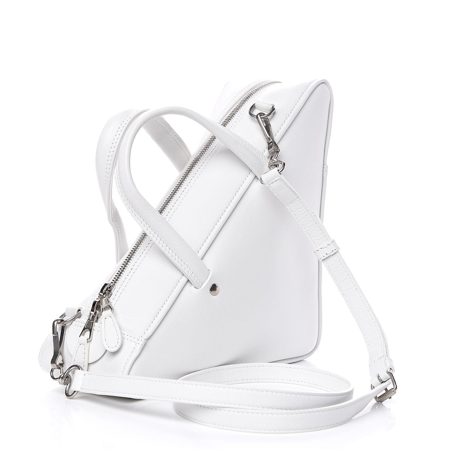 Calfskin S Triangle Duffle White