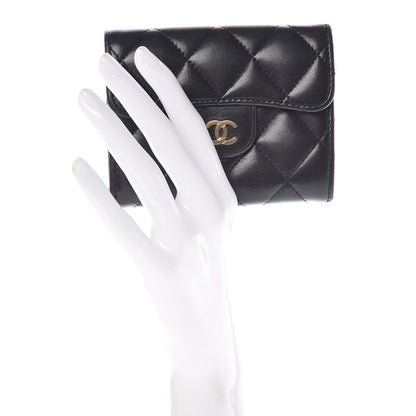 Chanel Lambskin Quilted Flap Card Holder Wallet Black 2 of 9