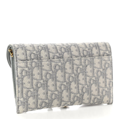 Christian Dior Oblique Saddle Chain Long Wallet Grey 4 of 12