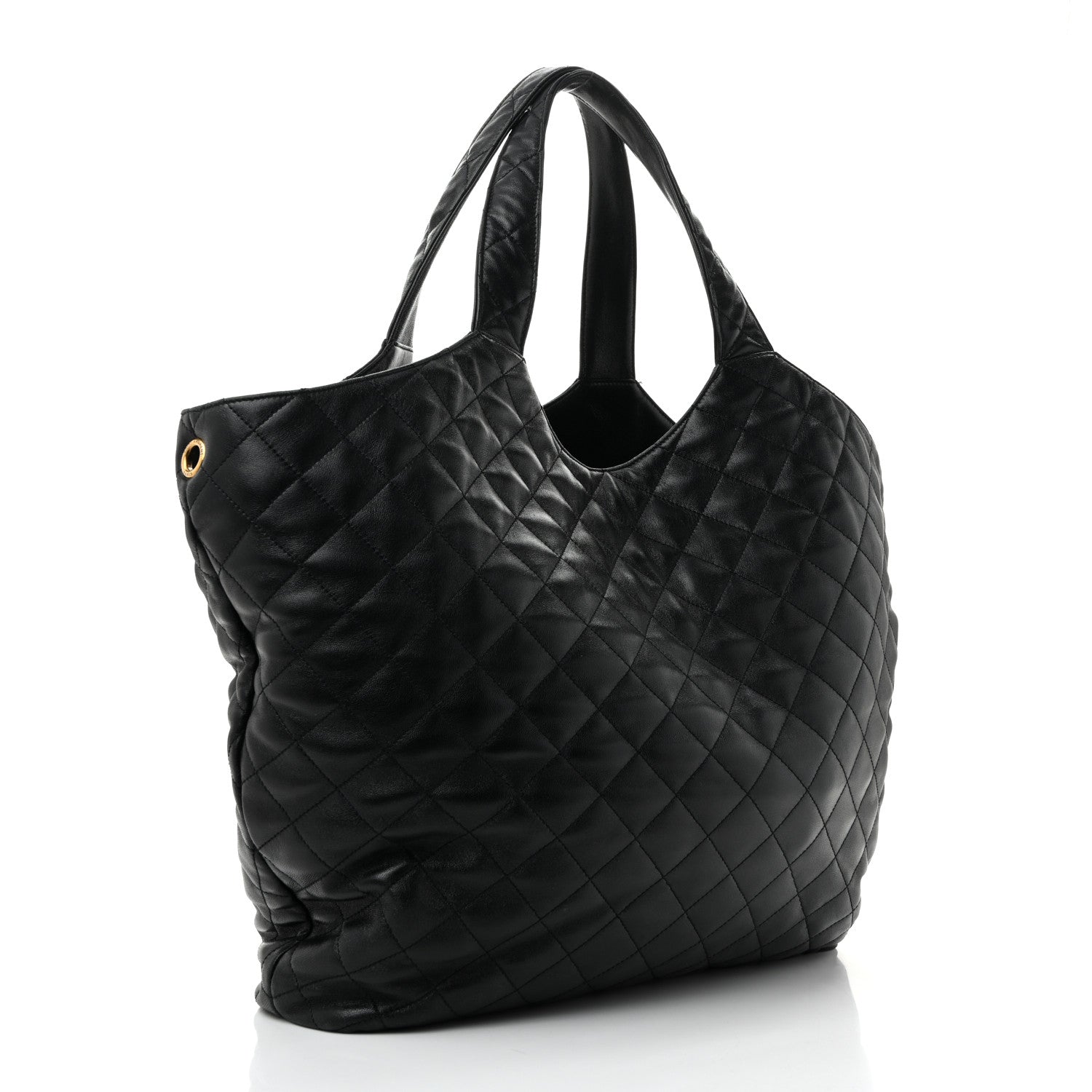 Saint Laurent Lambskin Quilted Maxi Icare Shopping Tote Black 3 of 14