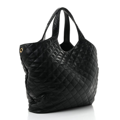 Saint Laurent Lambskin Quilted Maxi Icare Shopping Tote Black 3 of 14