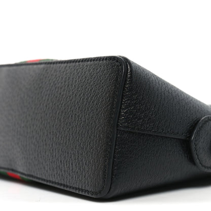 Gucci Calfskin GG Web Small Ophidia Dome Shoulder Bag Black 10 of 10