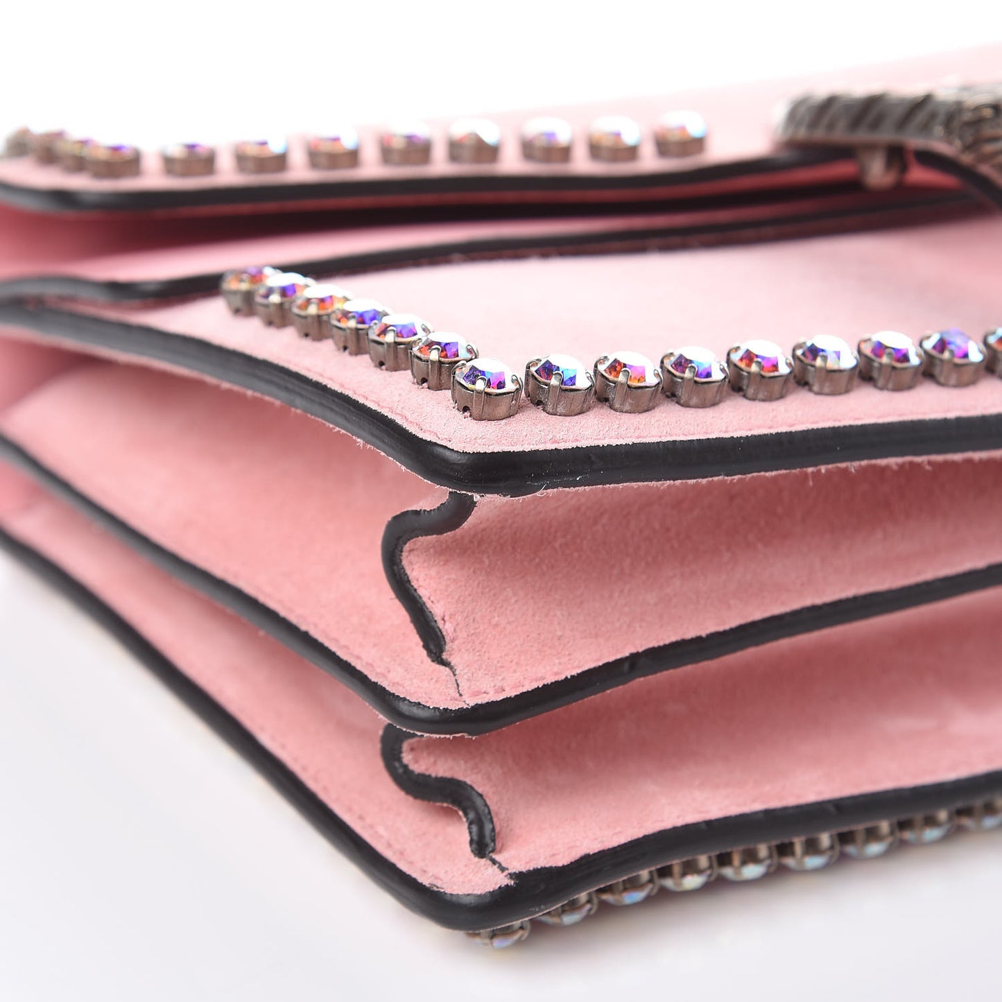 Suede Crystal Small Dionysus Shoulder Bag Peonia