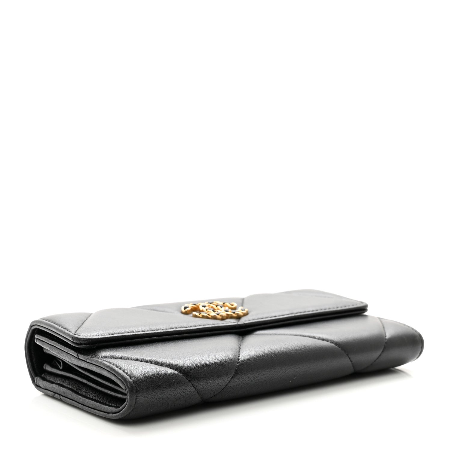 Chanel Lambskin Quilted Chanel 19 Flap Wallet Black 4 of 10