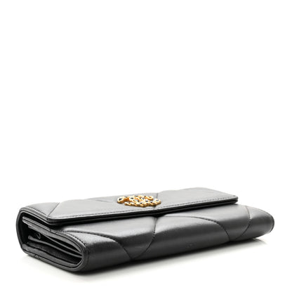 Chanel Lambskin Quilted Chanel 19 Flap Wallet Black 4 of 10