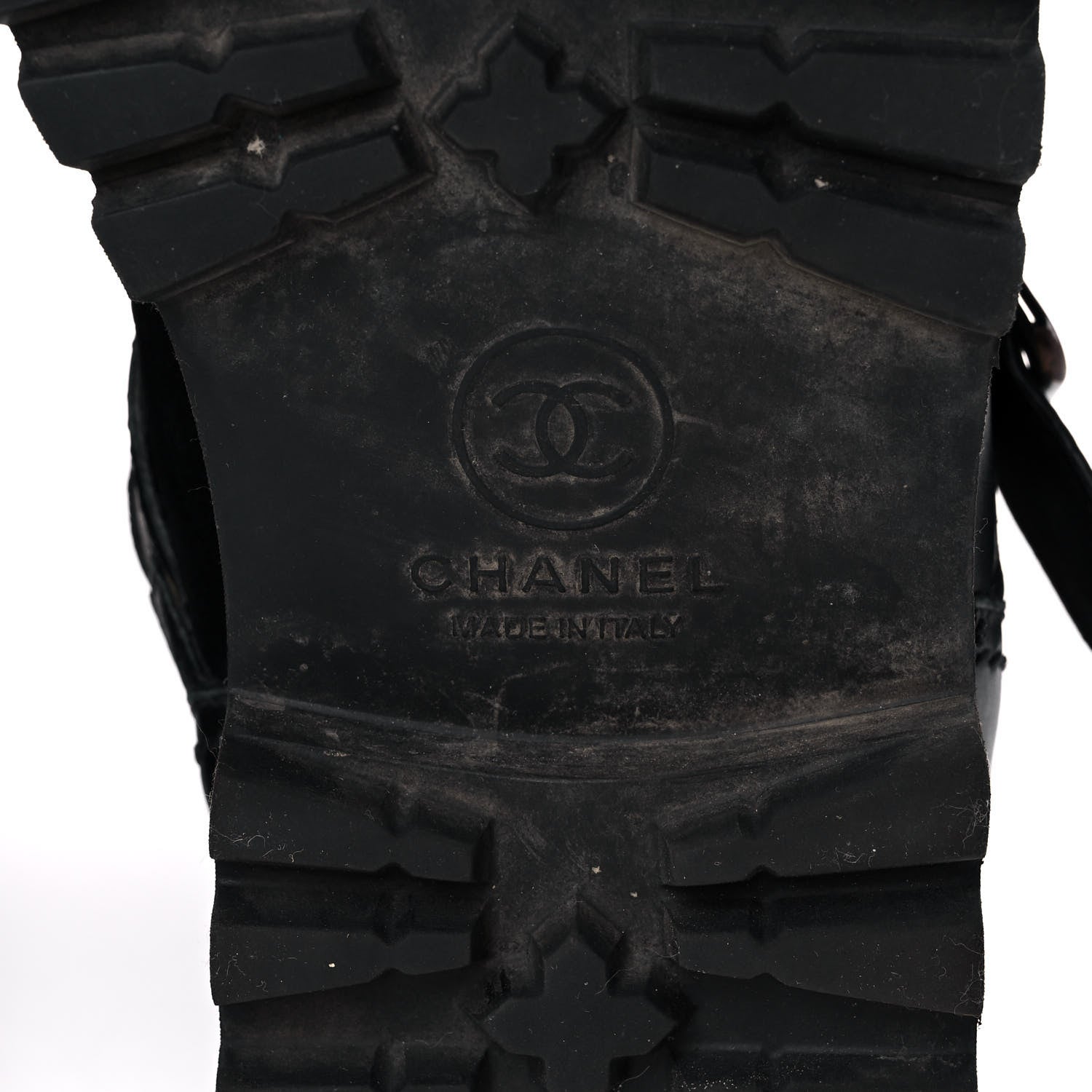 Chanel Calfskin Quilted Buckle Biker Boots 37 Black 6 of 8