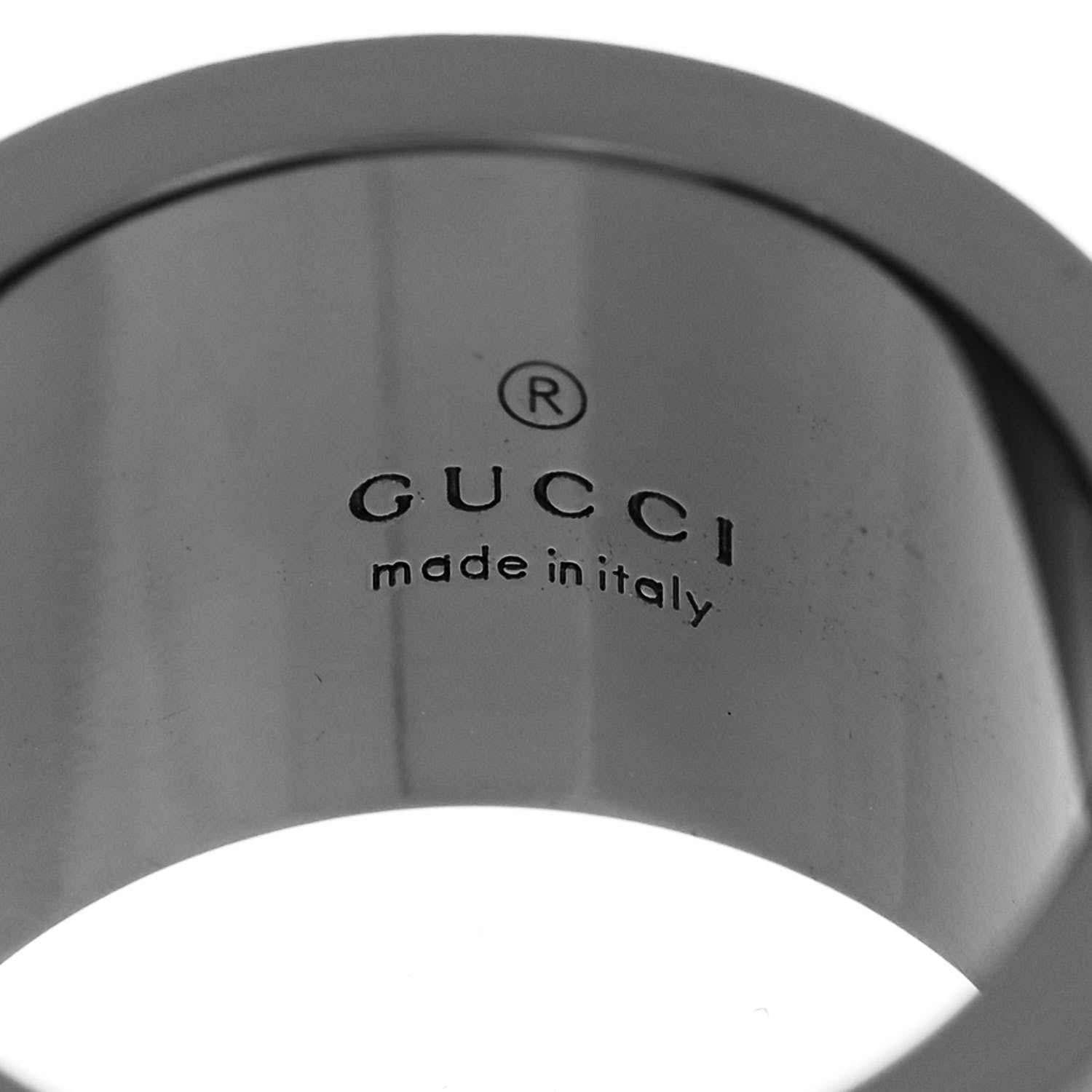 Gucci Ruthenium Sterling Silver Logo Ring 47 4 4 of 6