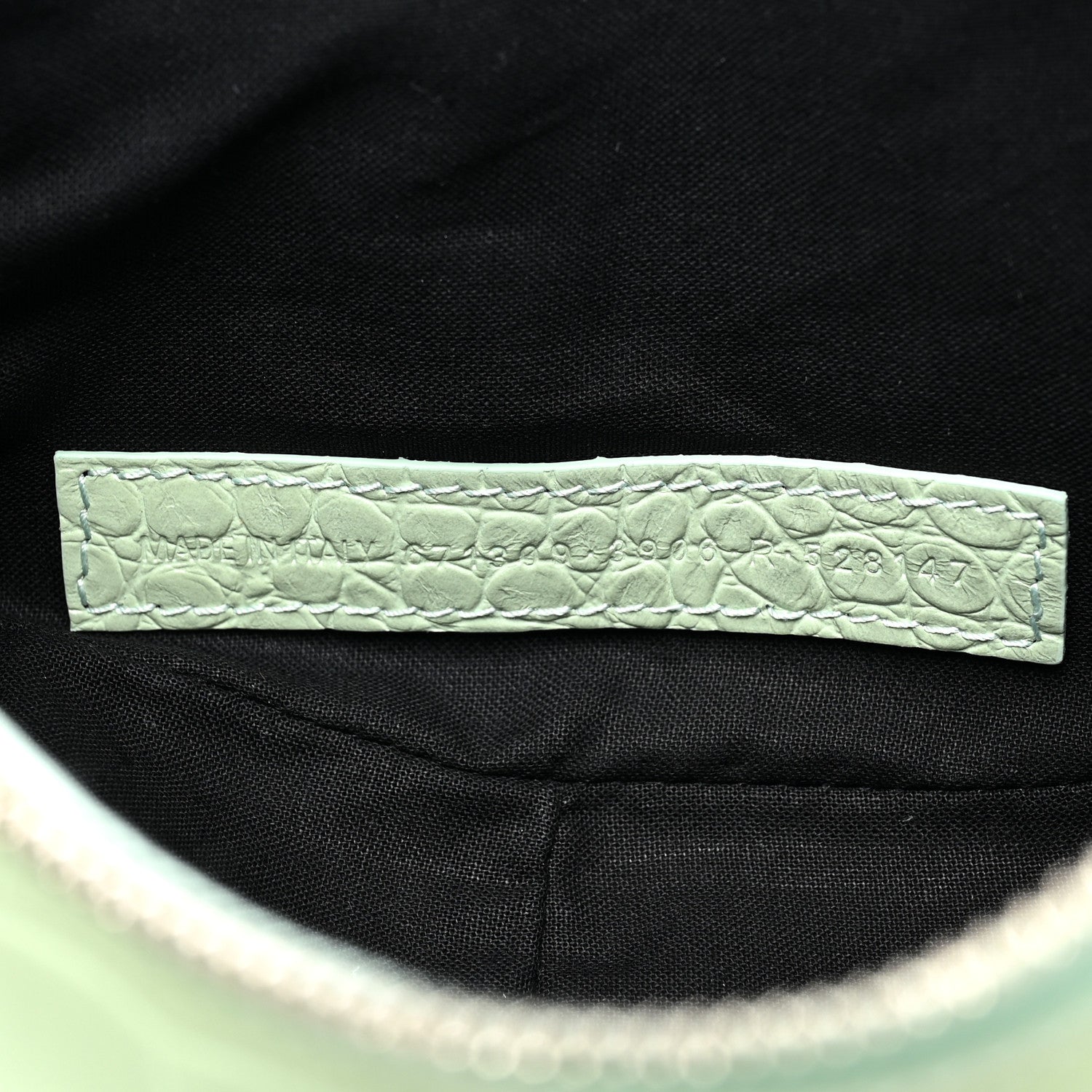 Balenciaga Extra Supple Calfskin Crocodile Embossed Le Cagole Shoulder Bag XS Light Green 7 of 10