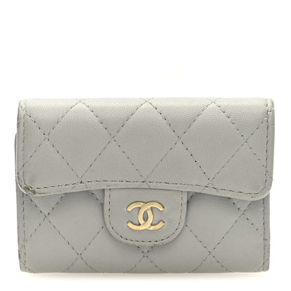 Chanel Lambskin Quilted Classic 4 Key Holder Wallet Grey 1 of 8