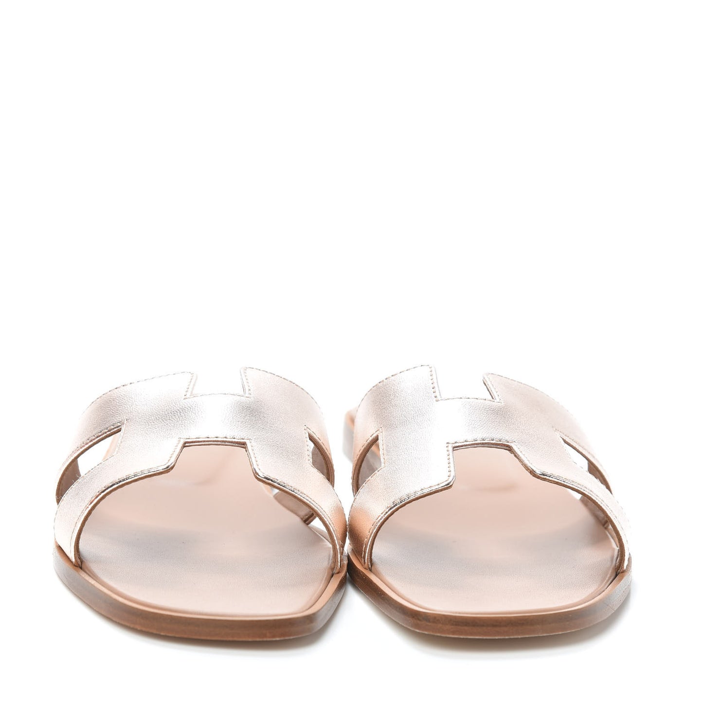 Metallic Nappa Oran Sandals 40 Rose Dore