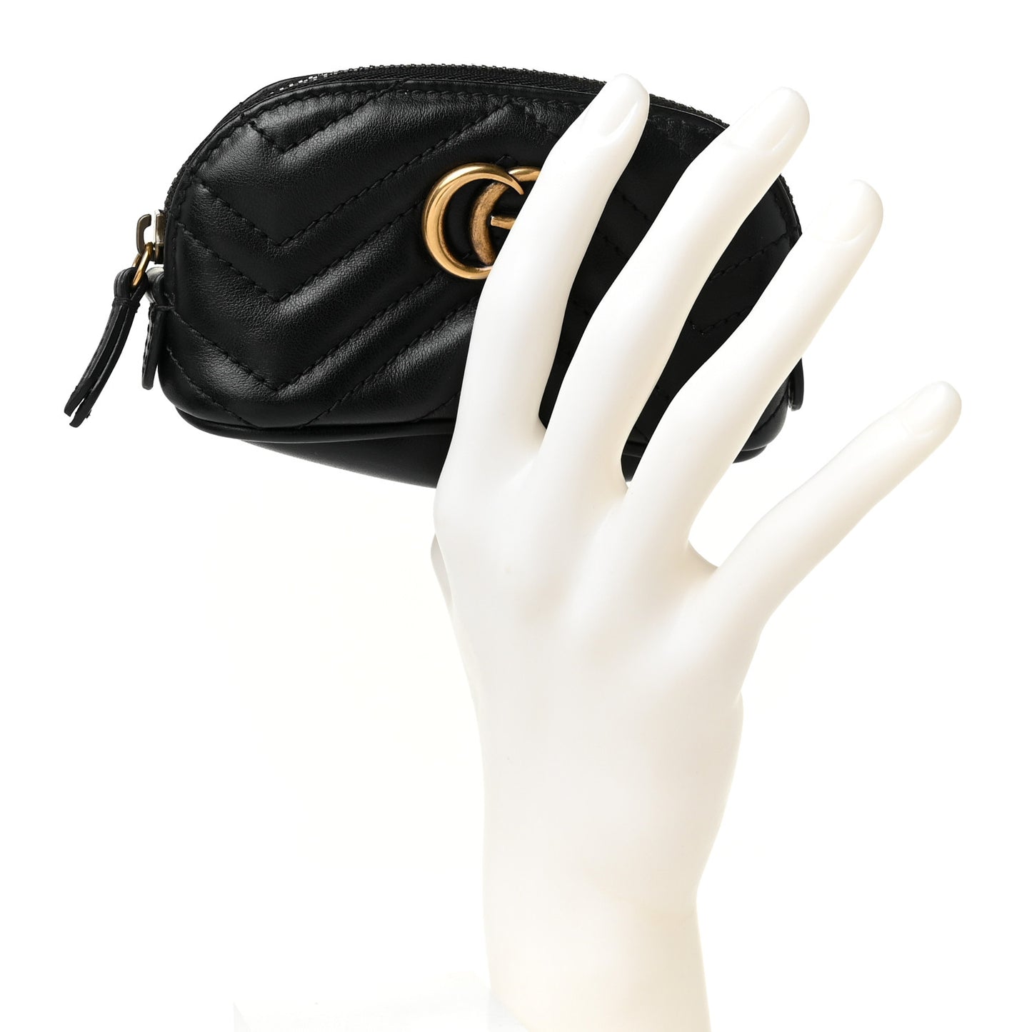 Calfskin Matelasse GG Marmont Key Pouch Black