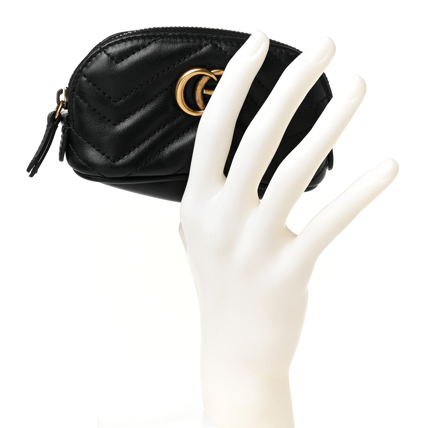 Gucci Calfskin Matelasse GG Marmont Key Pouch Black 2 of 10
