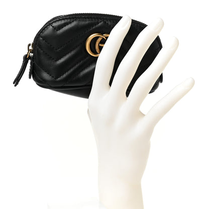 Gucci Calfskin Matelasse GG Marmont Key Pouch Black 2 of 10