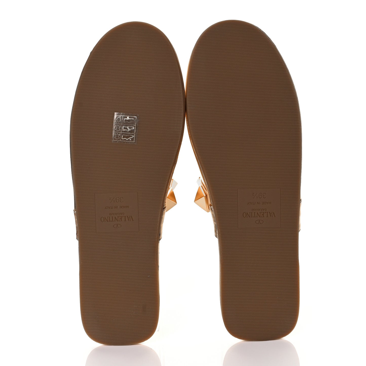 Metallic Nappa Roman Stud Slippers 39.5 Antique Brass
