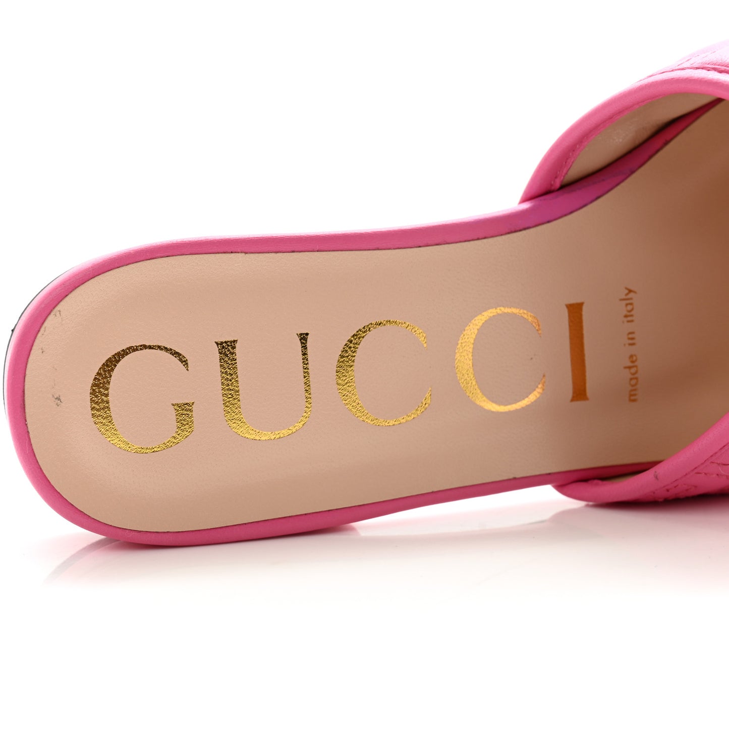 Nappa GG Matelasse GG Marmont Flat Slide Sandals 37 Bon Bon