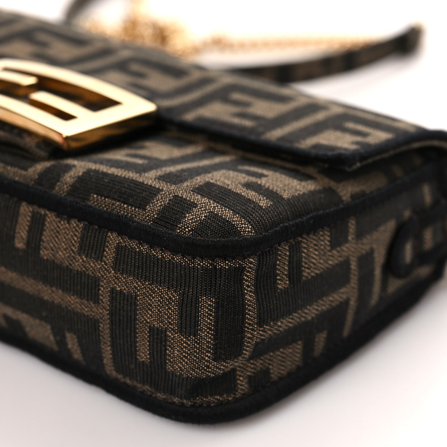 Fabric Jacquard FF 1974 Mini Baguette Tobacco Moro Black
