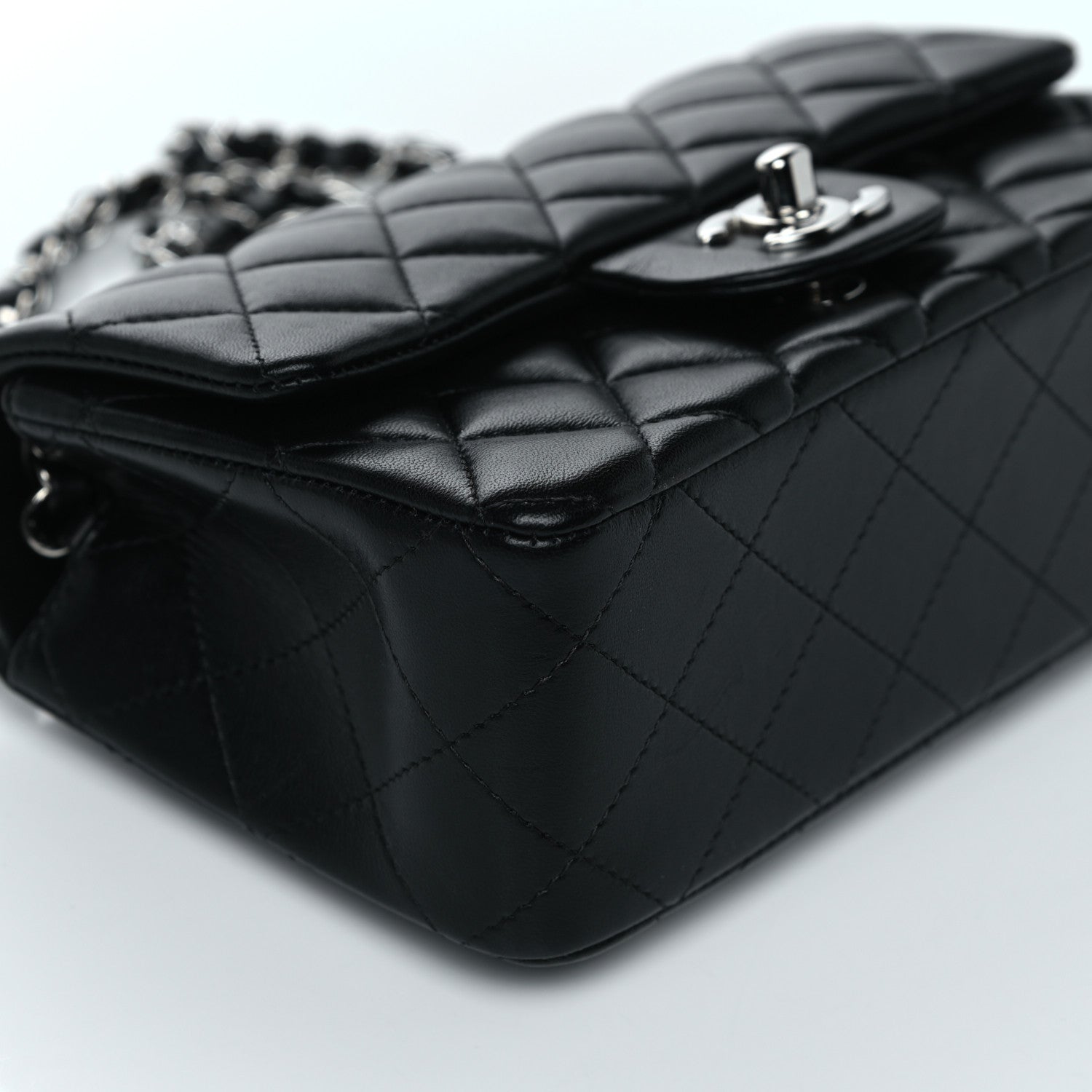 Chanel Lambskin Quilted Mini Rectangular Flap Black 14 of 22