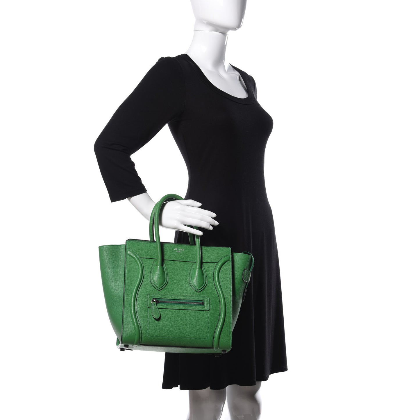 Drummed Calfskin Micro Luggage Mint