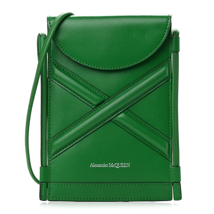 Alexander McQueen Calfskin The Curve Micro Crossbody Pouch Bag Forest Green 1 of 11