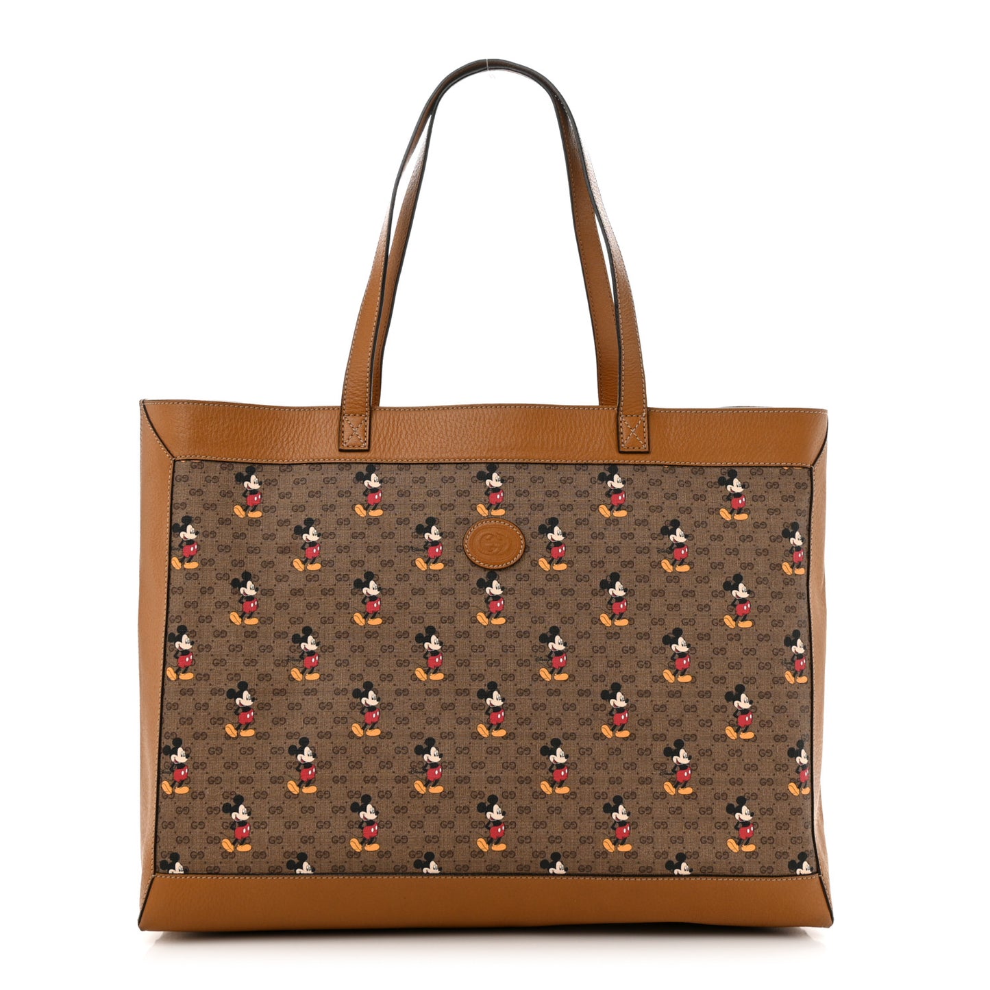 X DISNEY Mini Vintage GG Supreme Monogram Mickey Mouse Large Shopping Tote Beige Vintage Sun Oil