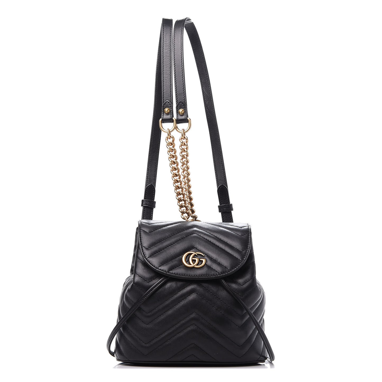 Calfskin Matelasse GG Marmont Flap Backpack Black