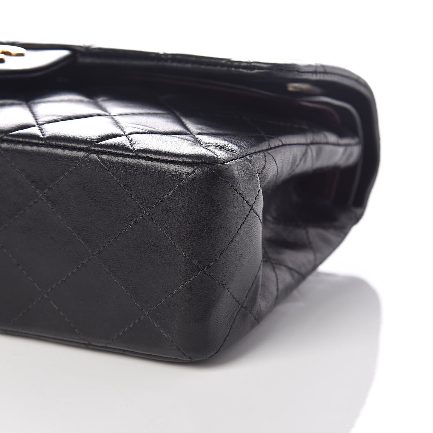 Lambskin Quilted Small Double Flap Black