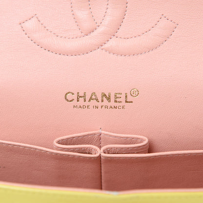 Chanel Lambskin Quilted Medium Double Flap Yellow 6 of 24