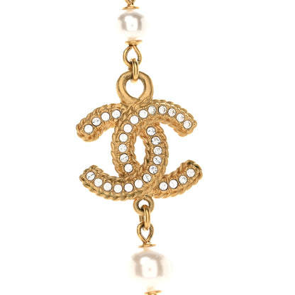 Chanel Pearl Crystal 90's Icon CC Necklace Gold 4 of 7