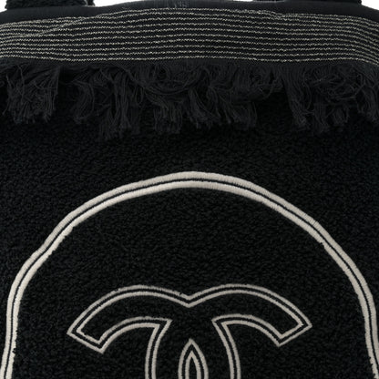 Chanel Terry Cotton CC Beach Tote Towel Set Black 8 of 14