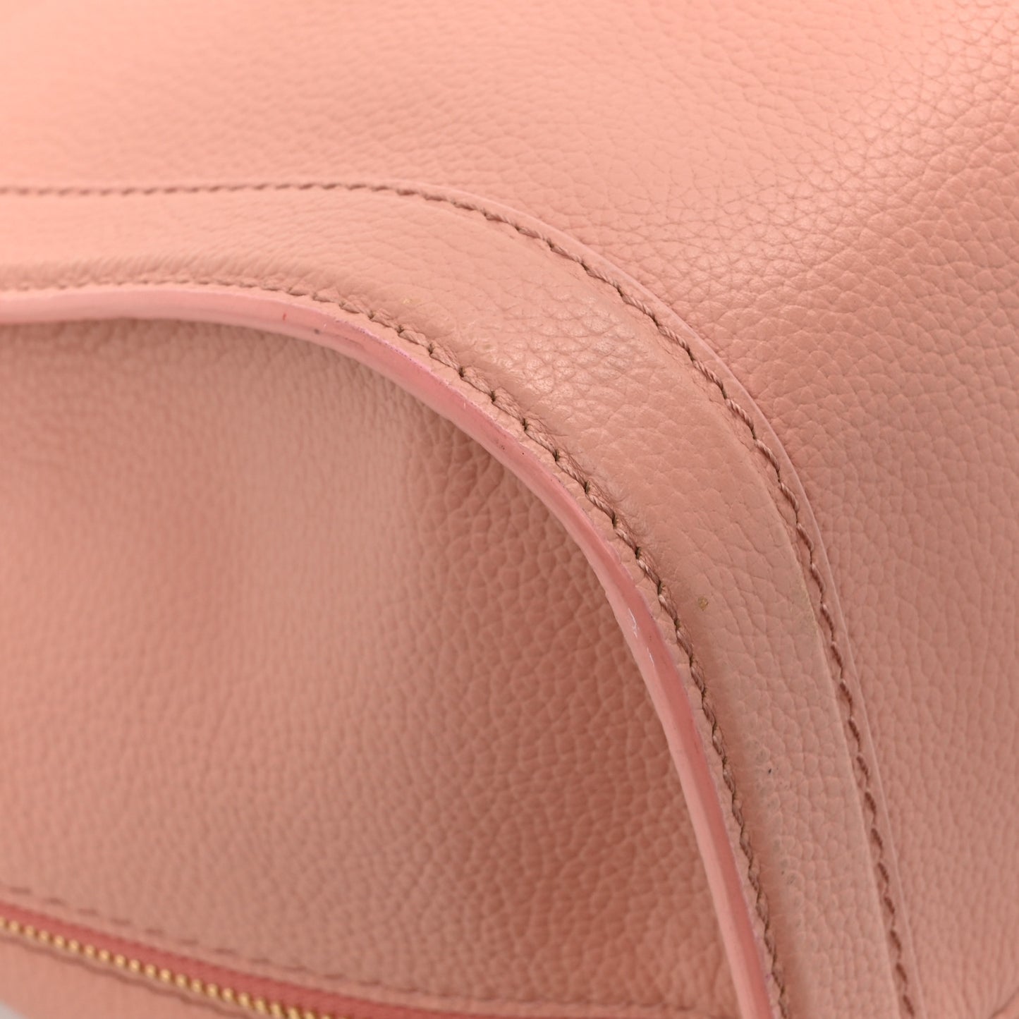 Pebbled Calfskin Large Skull Padlock Zip Around Tote Blush Pink