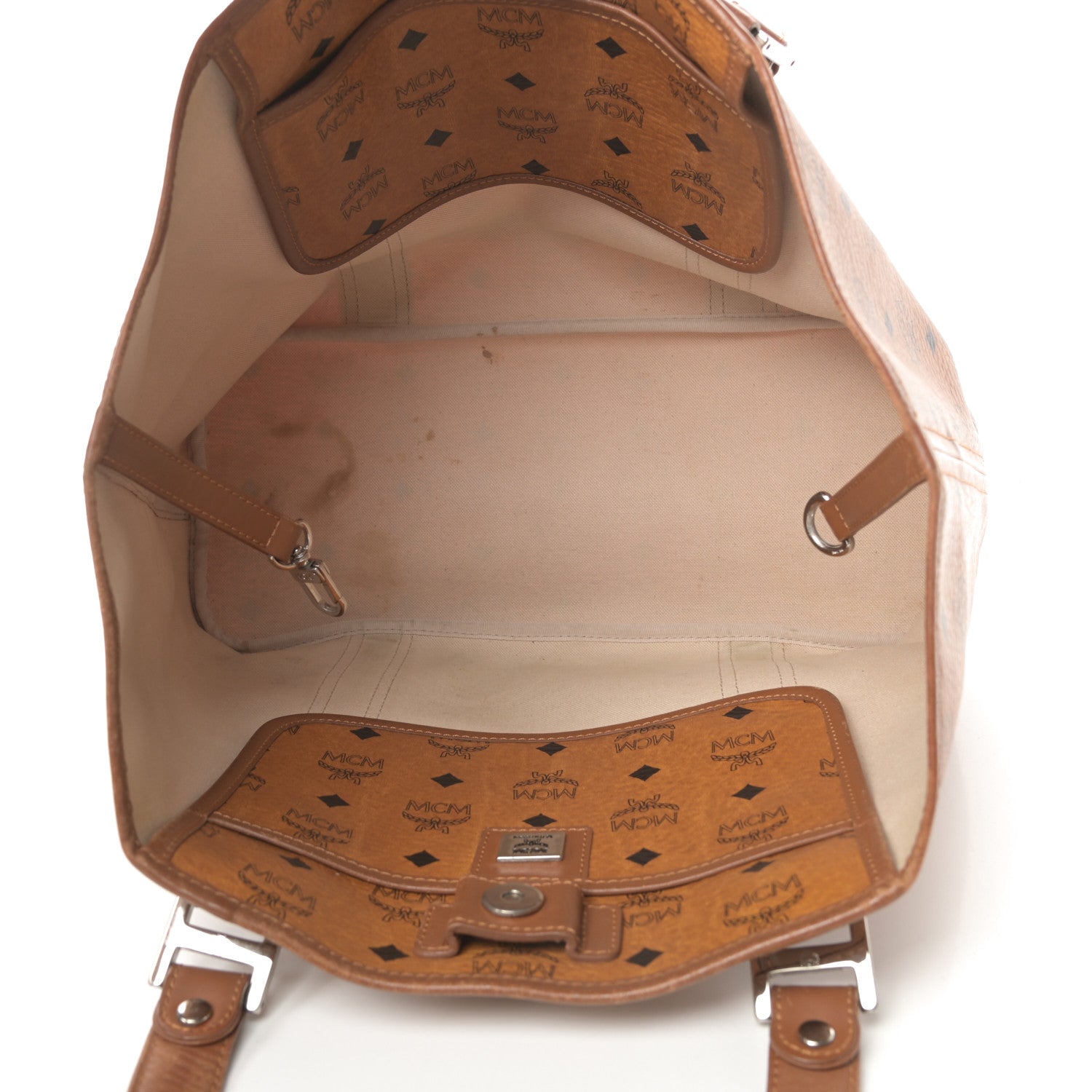 MCM Visetos Shopping Tote Cognac 5 of 18