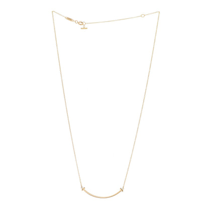 Tiffany 18K Yellow Gold Small T Smile Pendant Necklace 3 of 6