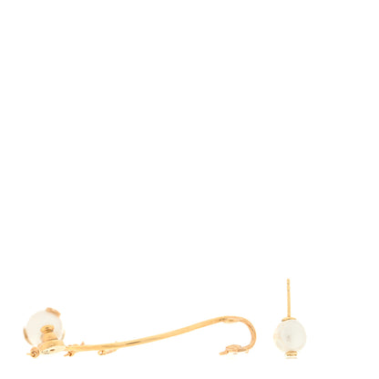 Christian Dior Pearl Perles De Desir Ear Cuff Gold White 3 of 4
