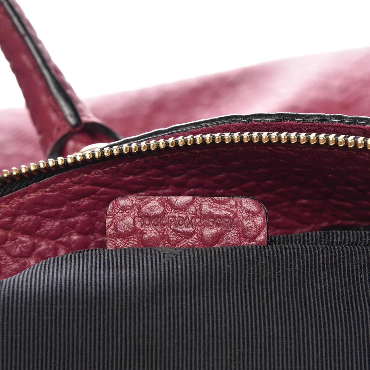 Burberry Heritage Grain Check Embossed Medium Dewsbury Tote Dark Plum 8 of 9