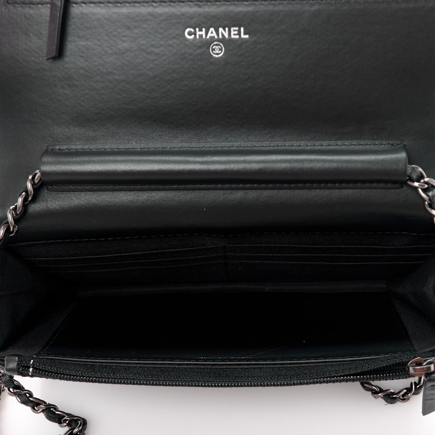 Chanel Grained Calfskin Quilted Boy Wallet On Chain WOC Black 5 of 14