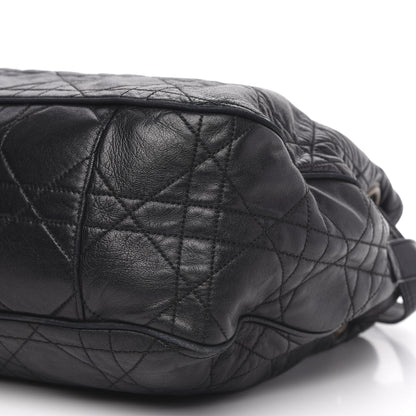 Christian Dior Lambskin Cannage Drawstring Bag Black 11 of 16